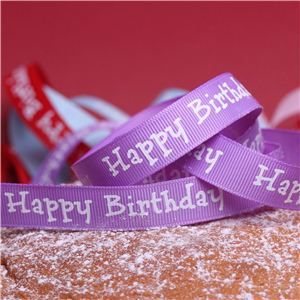 Cake Ribbons - Happy Birthday Lilac